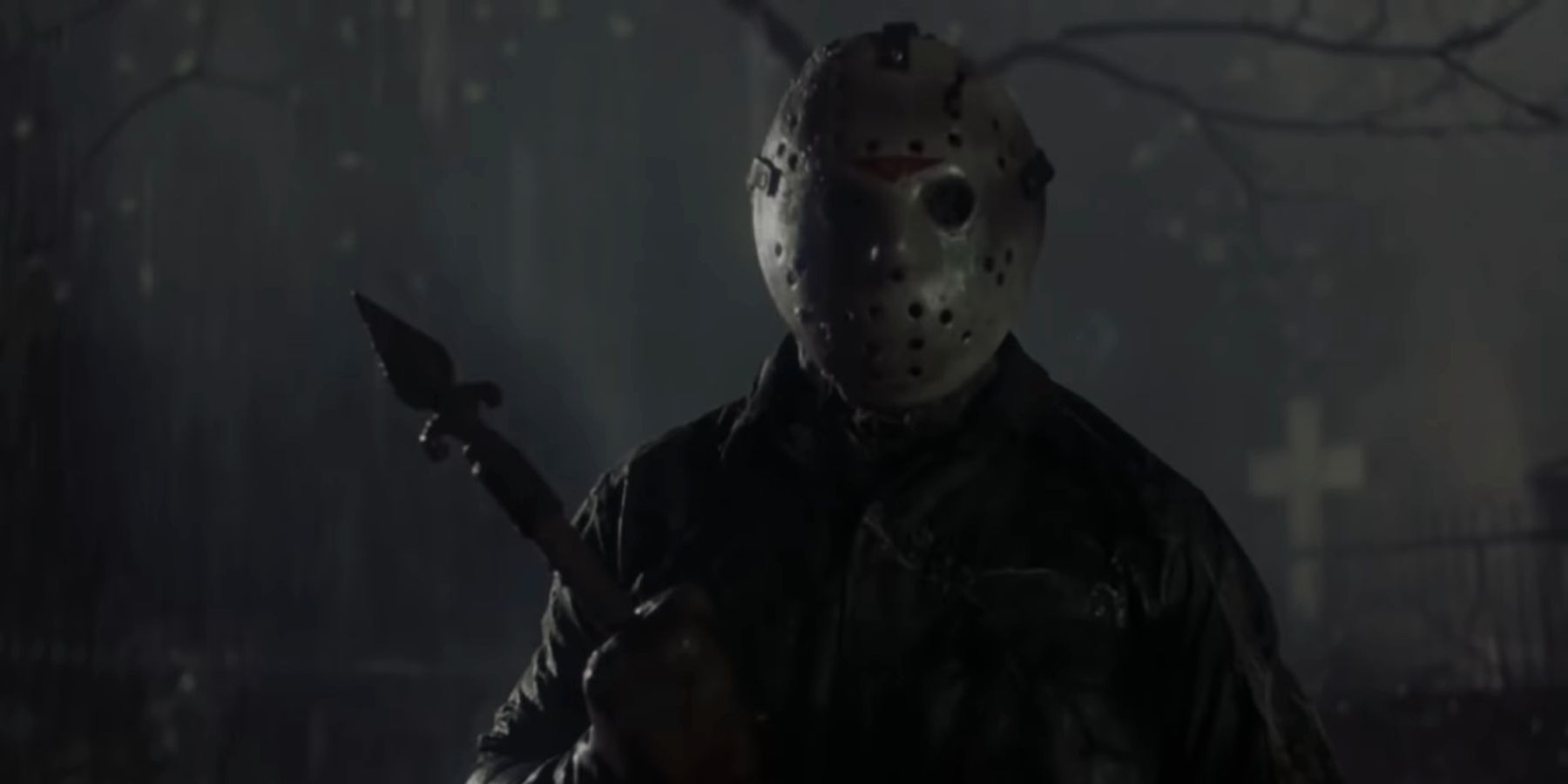 Jason Voorhees with a spear in Friday The 13th Part VI Jason Lives