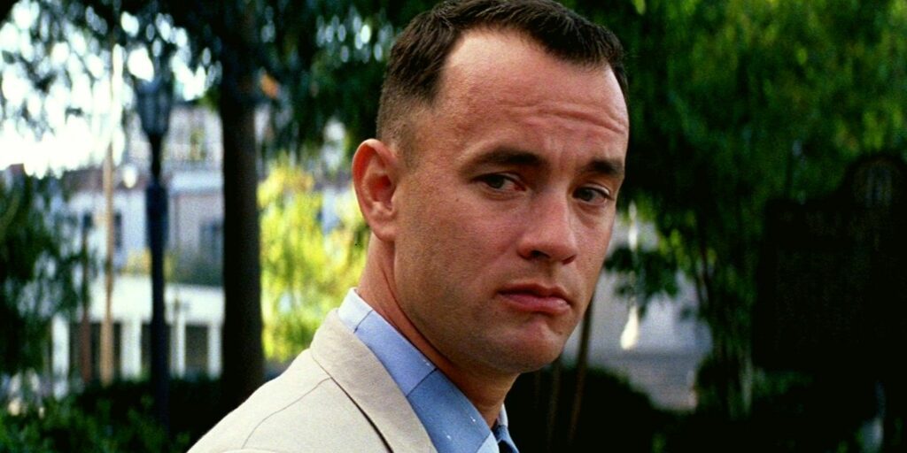 Forrest Gump sitting in a park Cropped