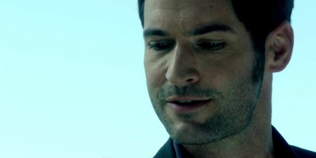 Lucifer close up in episode one of show in L