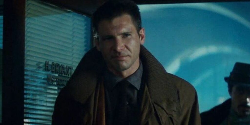 Rick Deckard played by Harrison Ford in Blade Runner