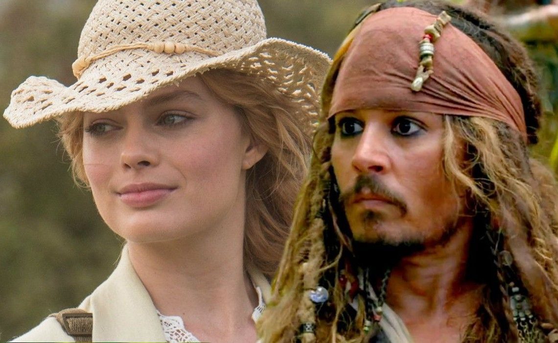 Margot Robbie e Jack Sparrow fizeram uma colagem.