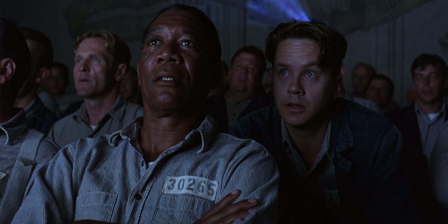 Qual filme de Rita Hayworth é apresentado em The Shawshank Redemption